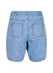Denim-Shorts mit aufgestickten Blumen, Blau, Packshot image number 1