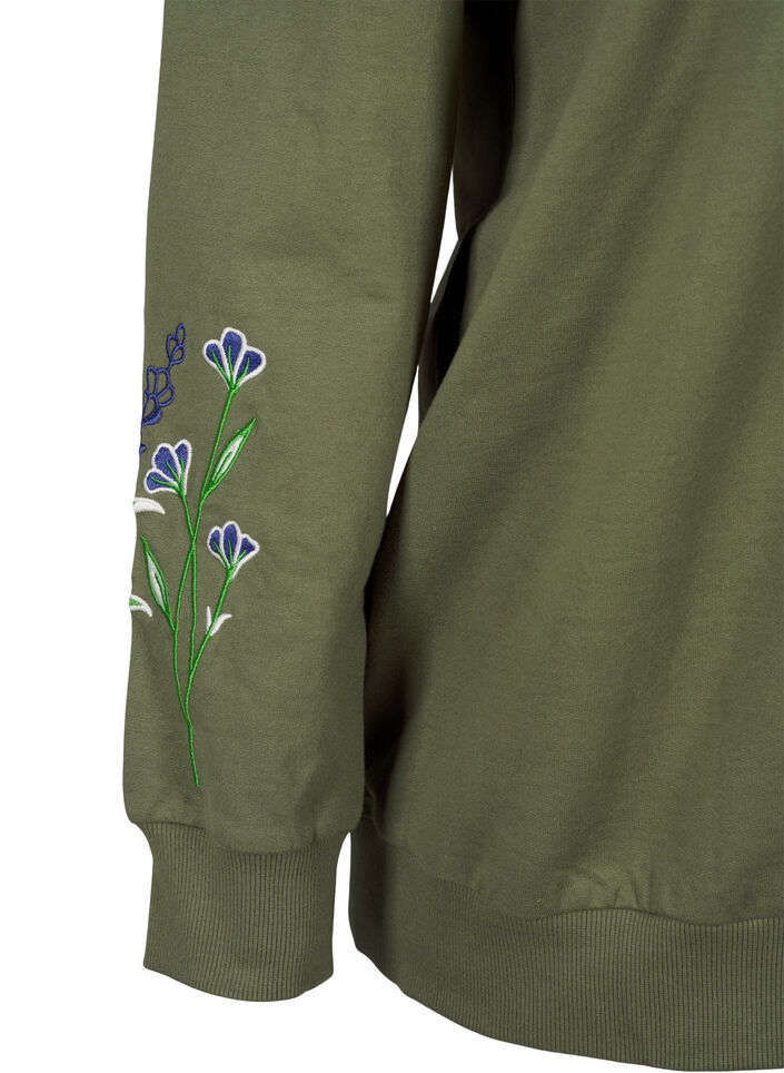 Sweatshirt mit Blumenstickereien, D. L. Green W. emb., Packshot image number 3