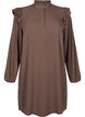 Kurzes Kleid mit Rüschen und Glitzer, Braun, Packshot image number 0