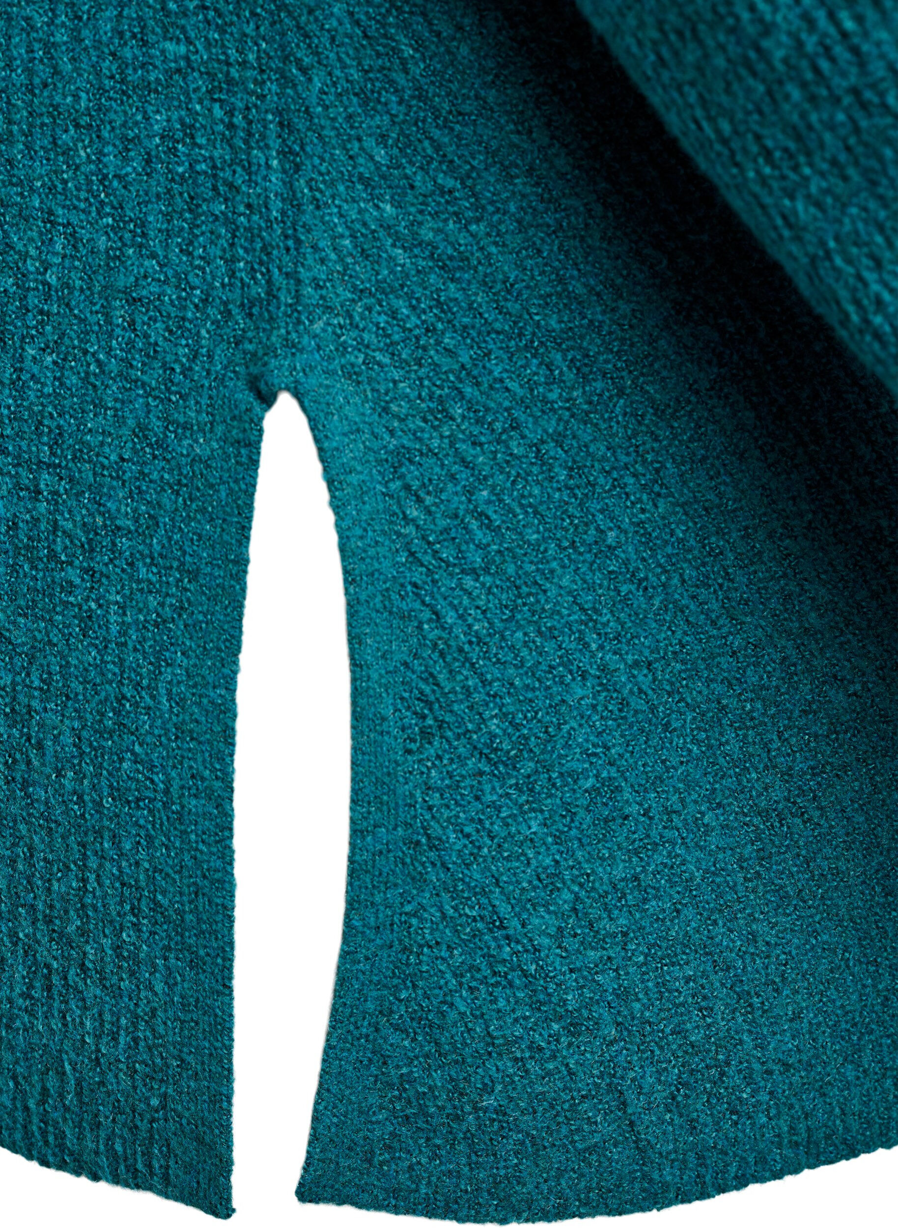 ZizziStrickpullover mit diagonalem Muster und Raglan&auml;rmeln, Gr&uuml;n, Packshot image number 3