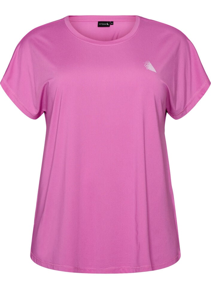 Einfarbiges Trainings-T-Shirt, Lila, Packshot image number 0
