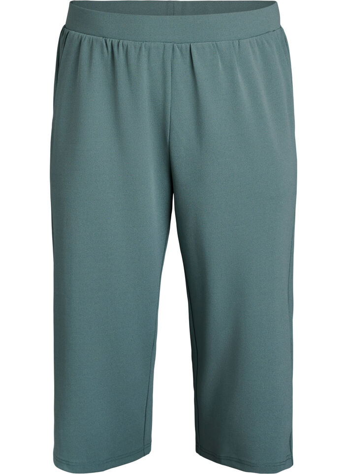 Hochtaillierte Knickerbocker mit lockerem Schnitt, Gr&uuml;n, Packshot image number 0