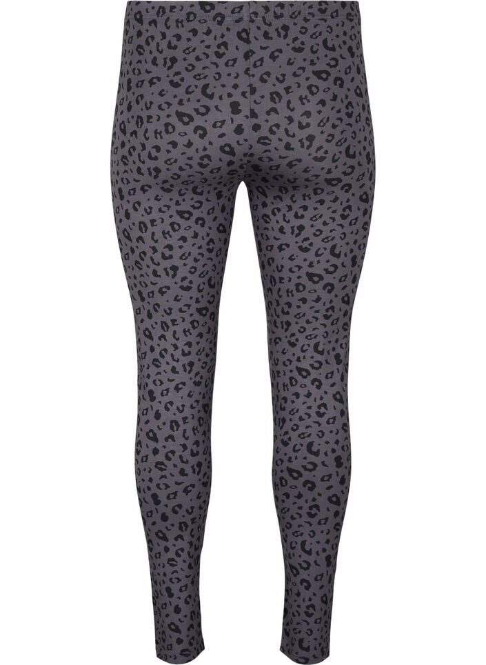 Viskose Leggings mit Leopardendruck, Grau, Packshot image number 1