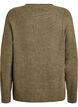 Strickbluse mit V-f&ouml;rmigem Rippenmuster und Schlitzen, Gr&uuml;n, Packshot image number 1