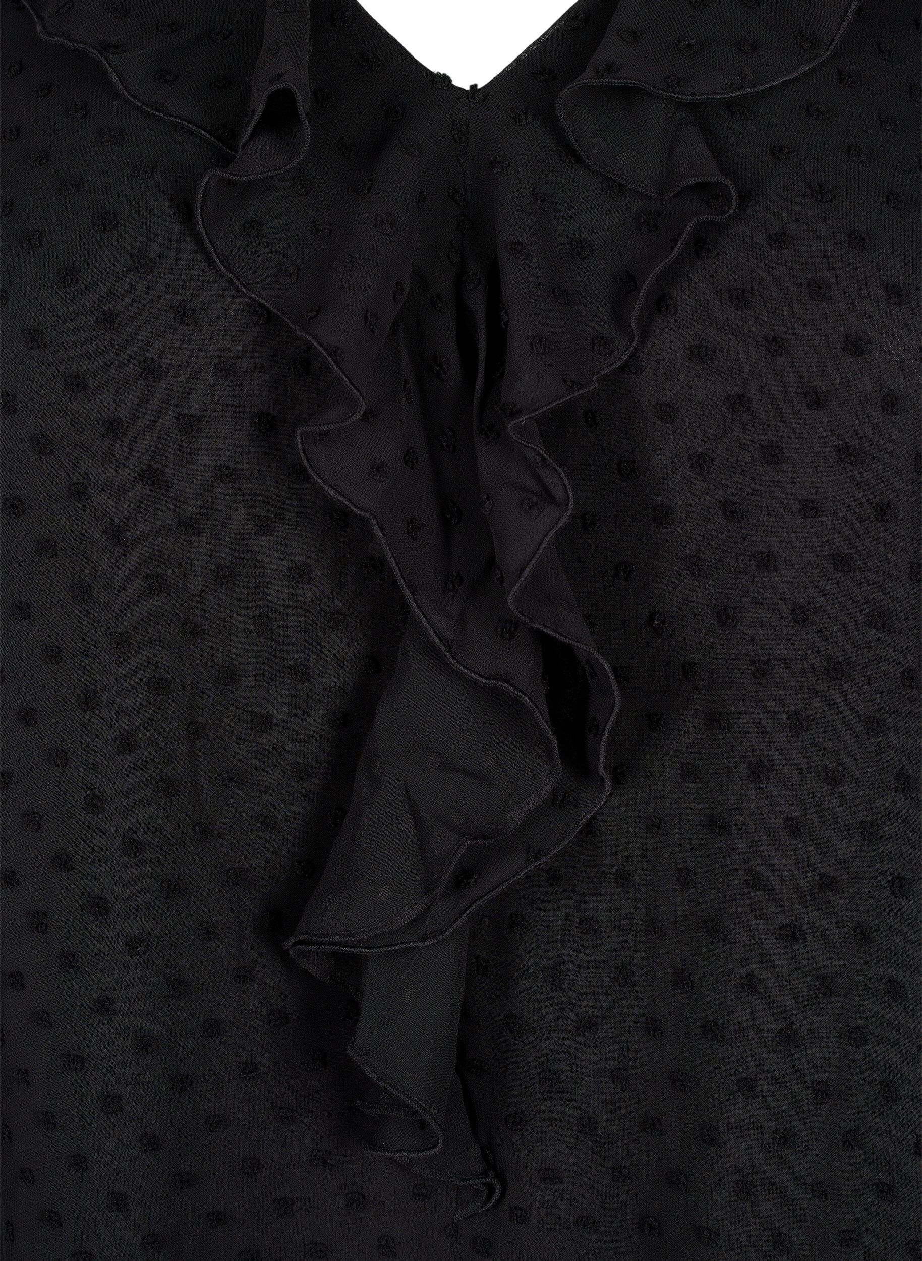 ZizziTunika mit R&uuml;schen und gepunkteter Textur, Black, Packshot image number 2