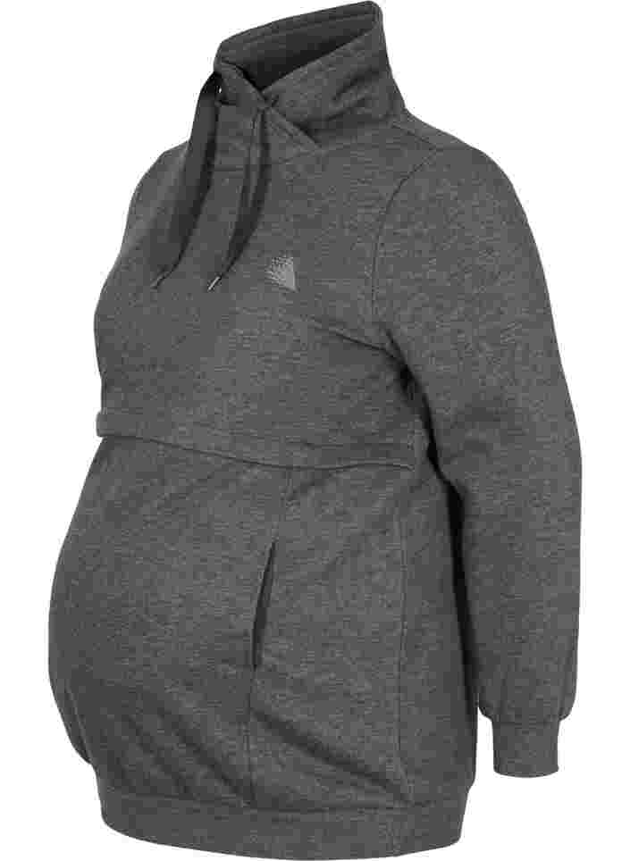 Schwangerschafts-Sweatshirt mit Stillfunktion, Dark Grey Melange, Packshot image number 0