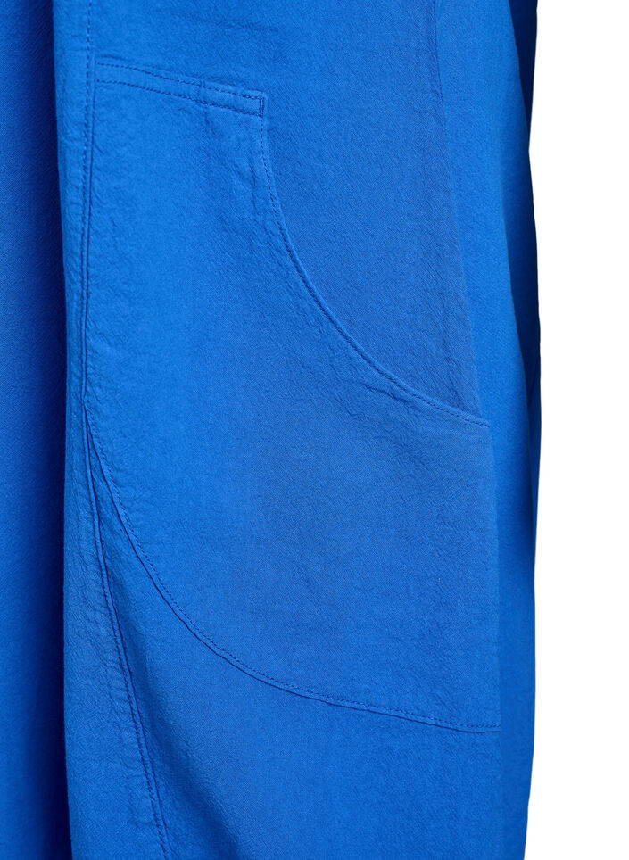 Baumwollkleid mit kurzen &Auml;rmeln, Blau, Packshot image number 3