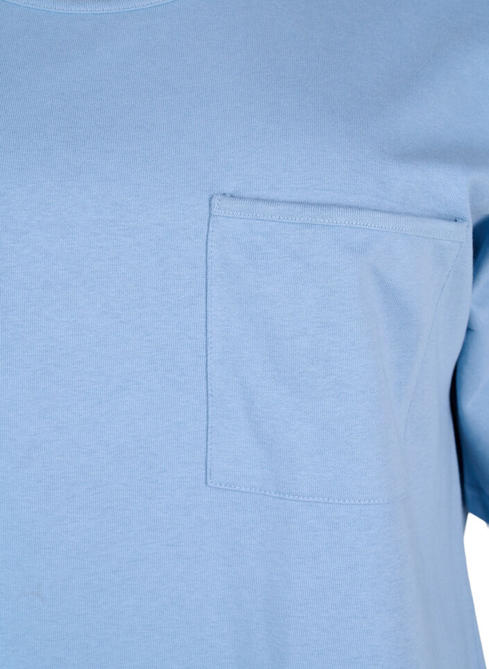 Bluse mit 1/2-Ärmeln, Faded Denim, Packshot image number 2