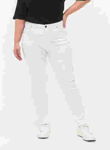 Slim Fit Emily Jeans mit normaler Taillenhöhe, White, Model image number 2