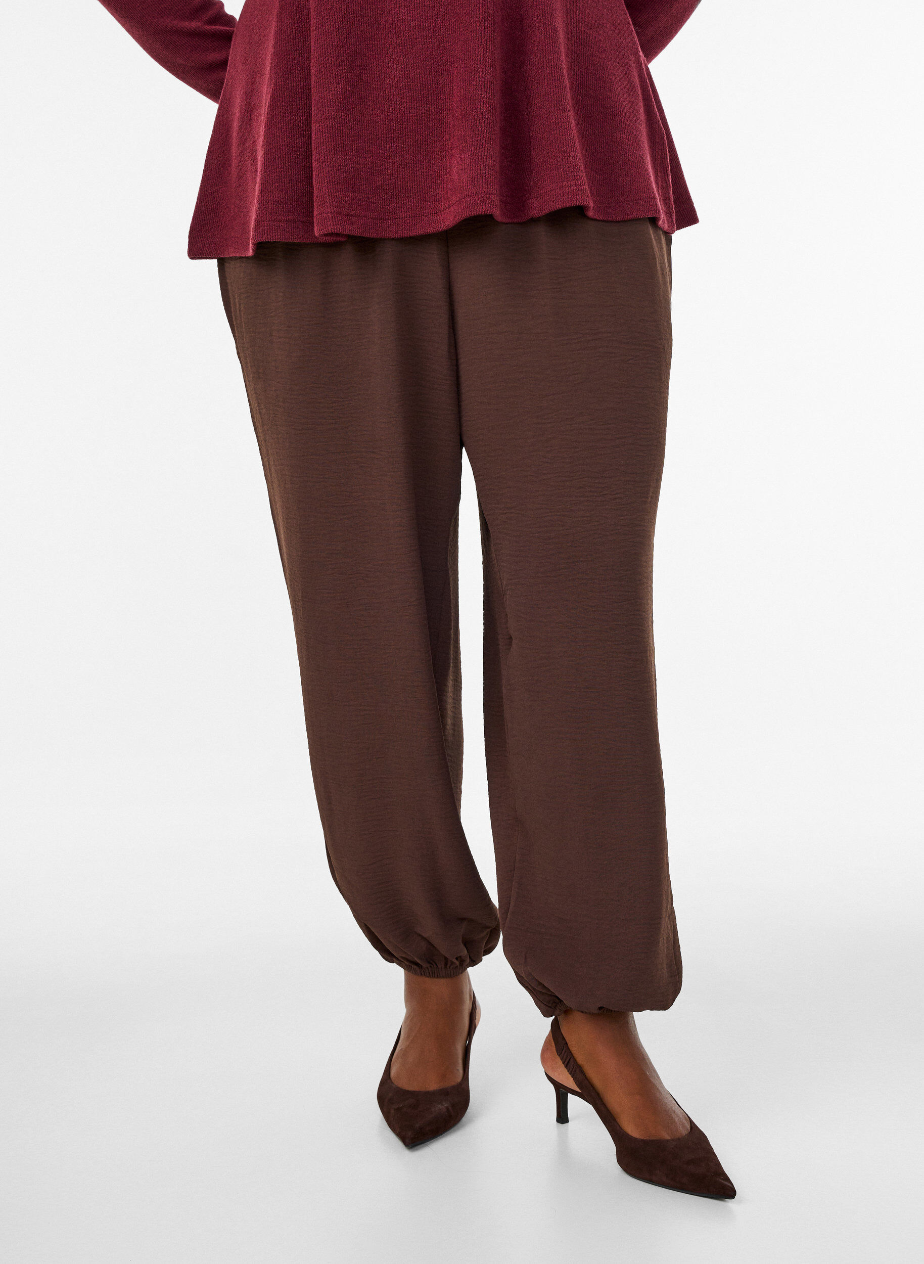 ZizziHoch taillierte Ballonhose, Braun, Model image number 2
