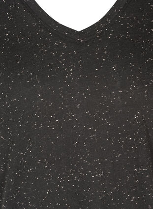T-Shirt mit V-Ausschnitt, Black, Packshot image number 2