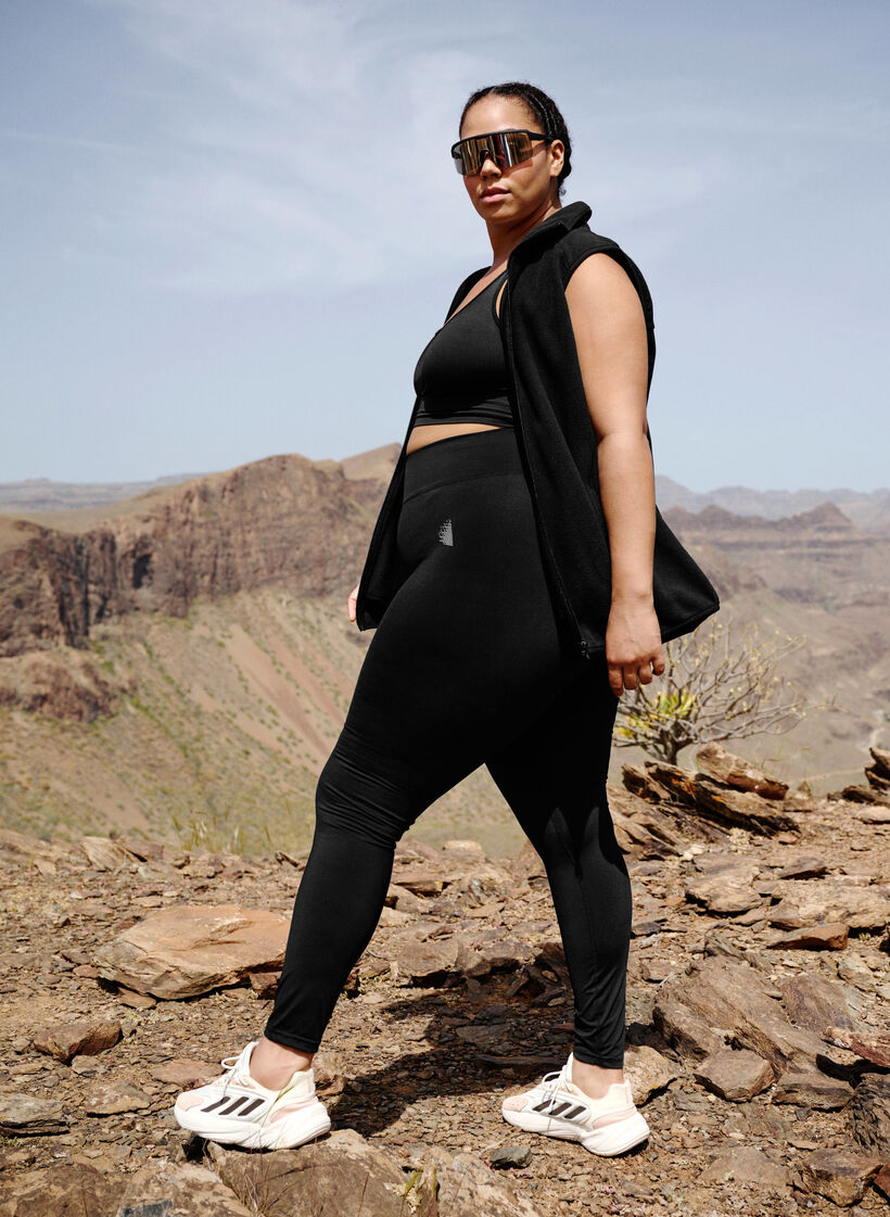 Gek&uuml;rzte Basic-Trainingsleggings, Schwarz, Image image number 0