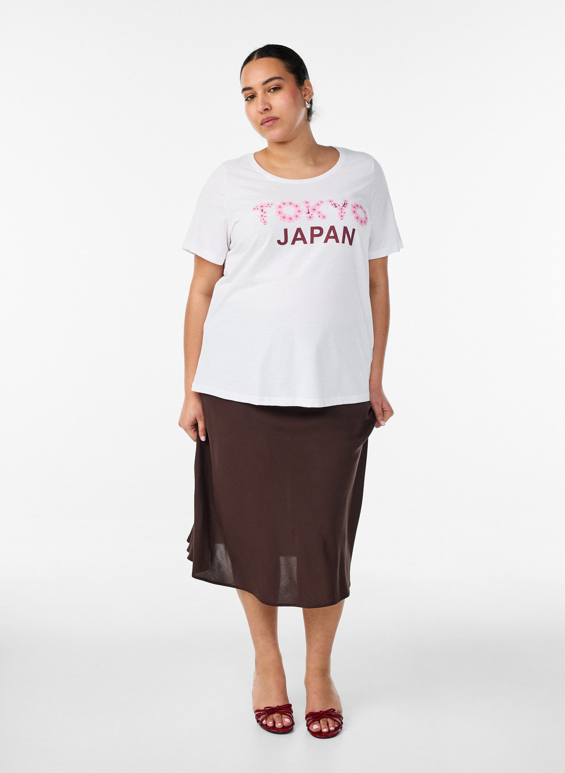 ZizziT-Shirt mit Print, Wei&szlig;, Model image number 1