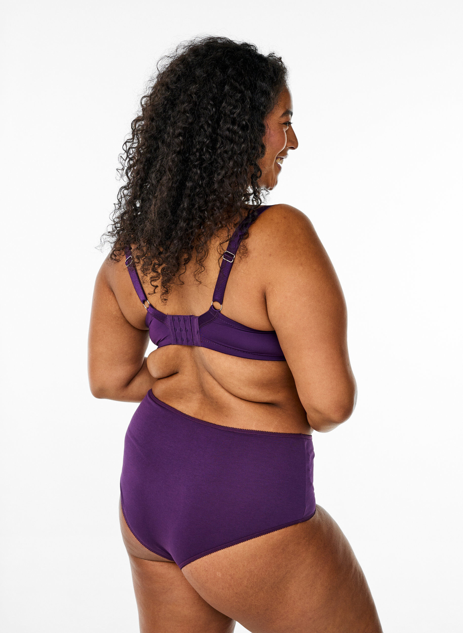 Zizzi7-pack Hipster-Slips mit normaler Taillenh&ouml;he, Lila, Model image number 1