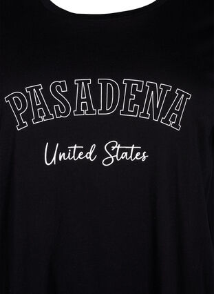 T-Shirt aus Baumwolle mit Textaufdruck, Black W. Pasadena, Packshot image number 2