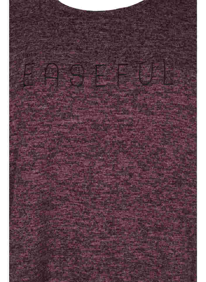 Melange Bluse mit Textdruck, Port Royal Mel., Packshot image number 2