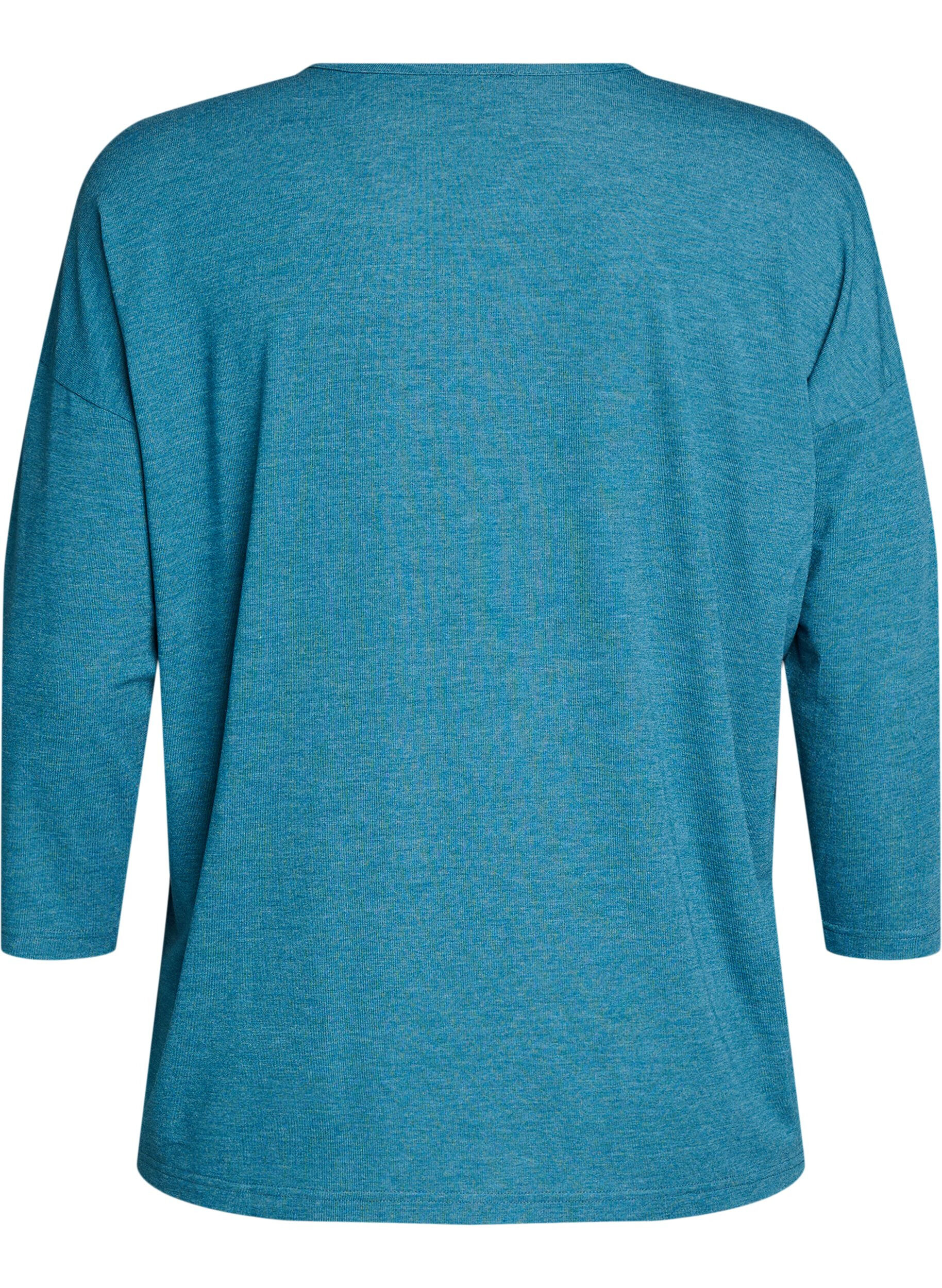 ZizziBluse aus Jersey mit 3/4-&Auml;rmeln, Blau, Packshot image number 1