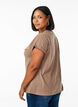Kurz&auml;rmliges T-Shirt aus einer Baumwollmischung, Braun, Model image number 2
