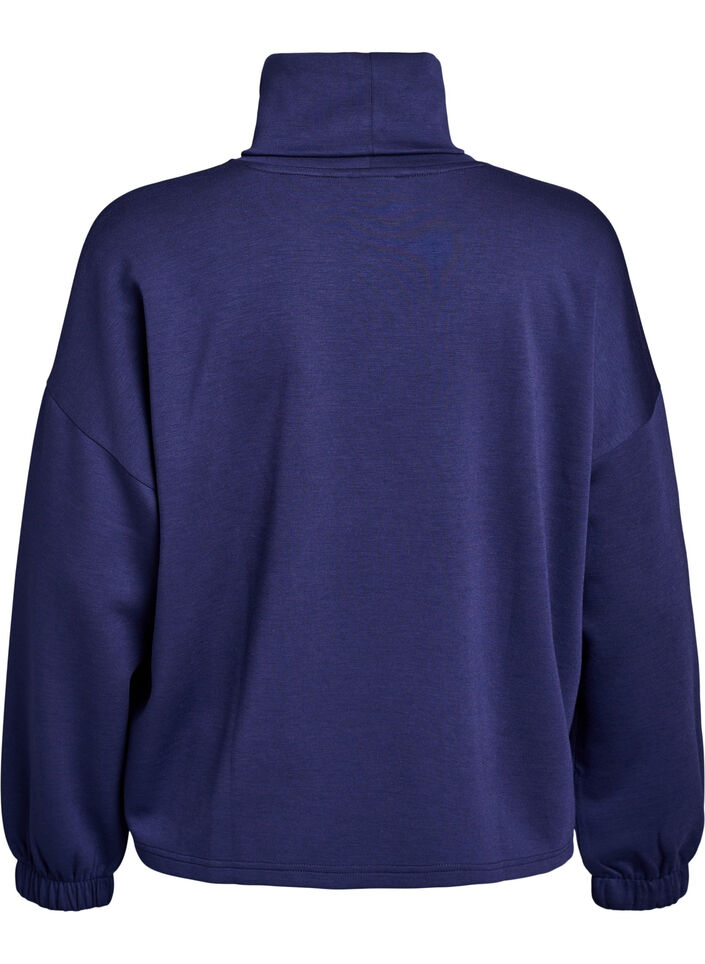 Bluse mit Rollkragen aus Modal-Mix, Blau, Packshot image number 1