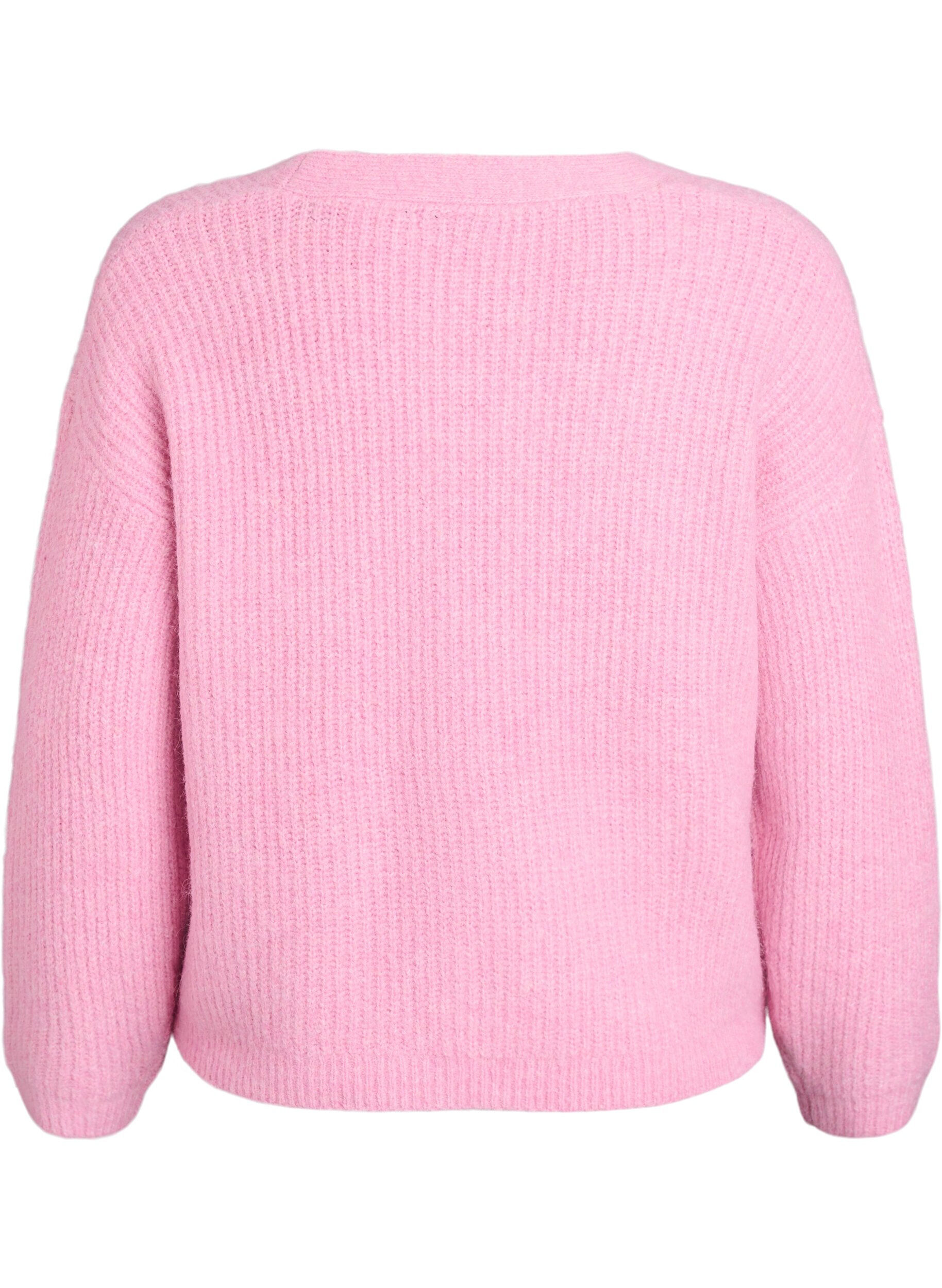 ZizziStrickjacke mit V-Ausschnitt, Pink, Packshot image number 1