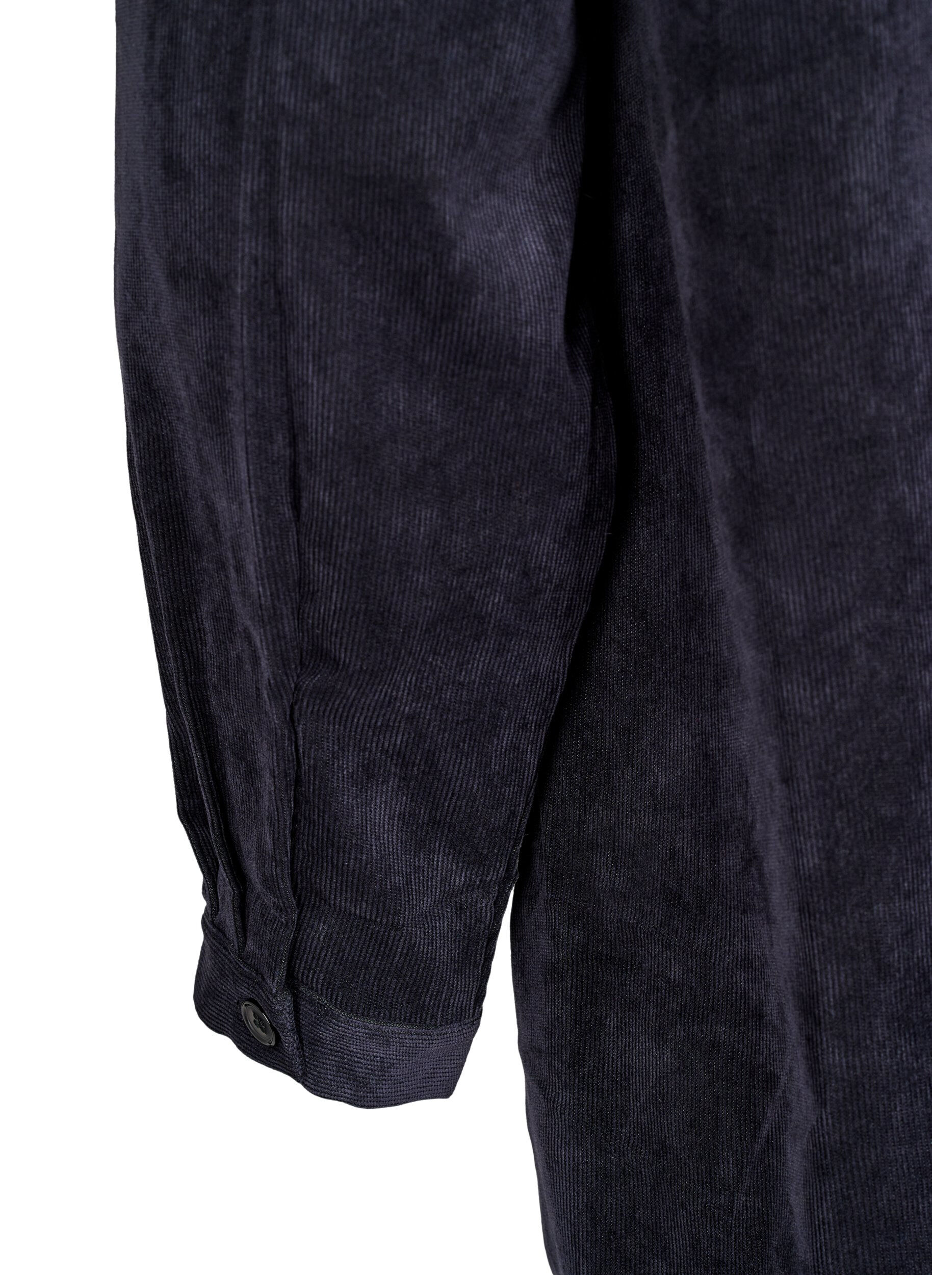 ZizziLanges Corduroy-Hemdkleid mit Kn&ouml;pfen, Black, Packshot image number 4