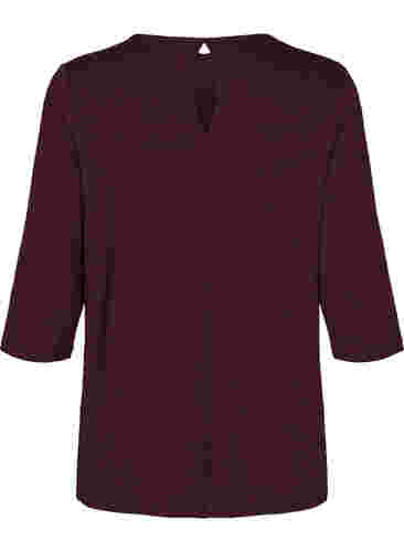 Bluse mit 3/4 Ärmeln und V-Ausschnitt, Winetasting, Packshot image number 1