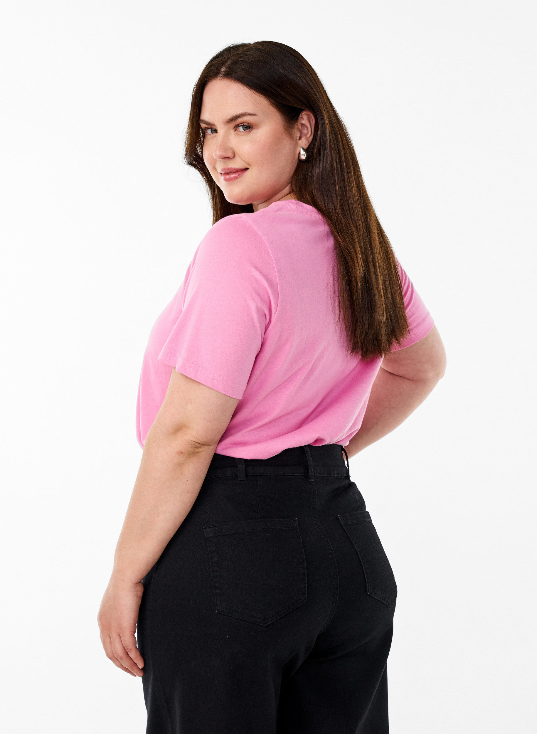 ZizziFLASH - T-Shirt mit Print, Pink, Model image number 2