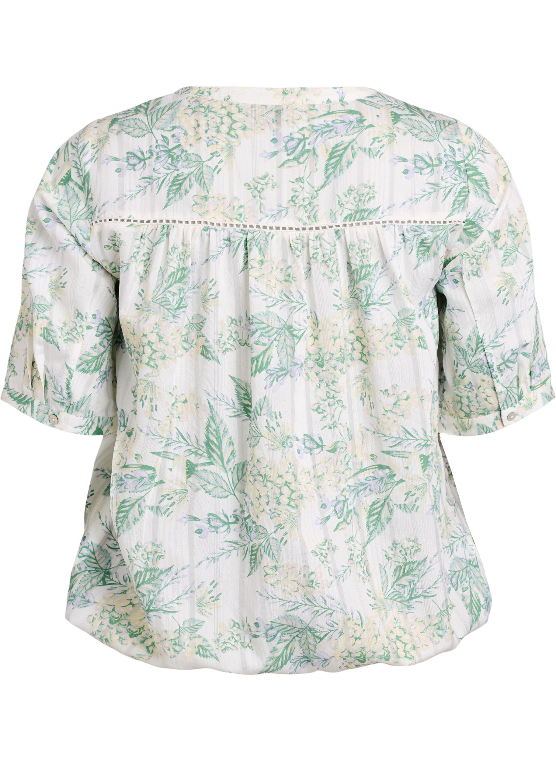 ZizziBluse mit Print und 1/2-&Auml;rmeln, Wei&szlig;, Packshot image number 1