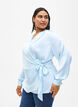  Partybluse aus Satin in Wickeloptik, Delicate Blue, Model image number 0