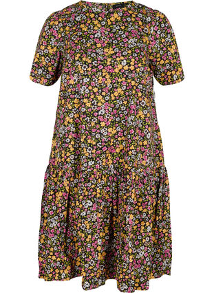 Kleid mit Blumenprint aus Bio-Baumwolle, Black Flower AOP, Packshot image number 0