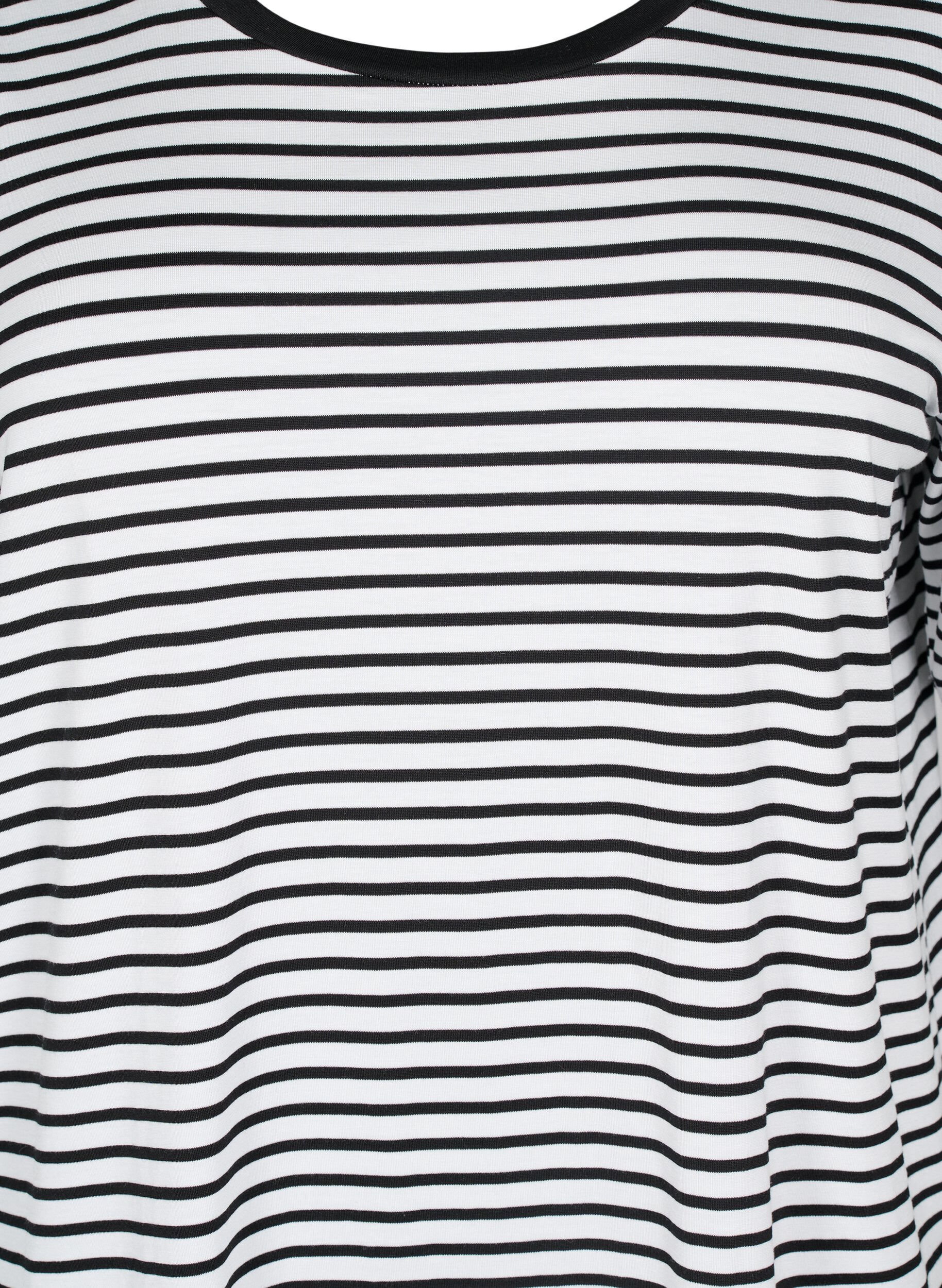 ZizziGestreiftes T-Shirt aus TENCEL&trade; Lyocell, Wei&szlig;, Packshot image number 2