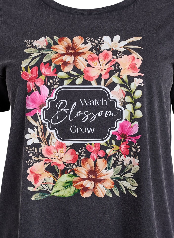 T-Shirt aus Bio-Baumwolle mit Print, Grau, Packshot image number 2