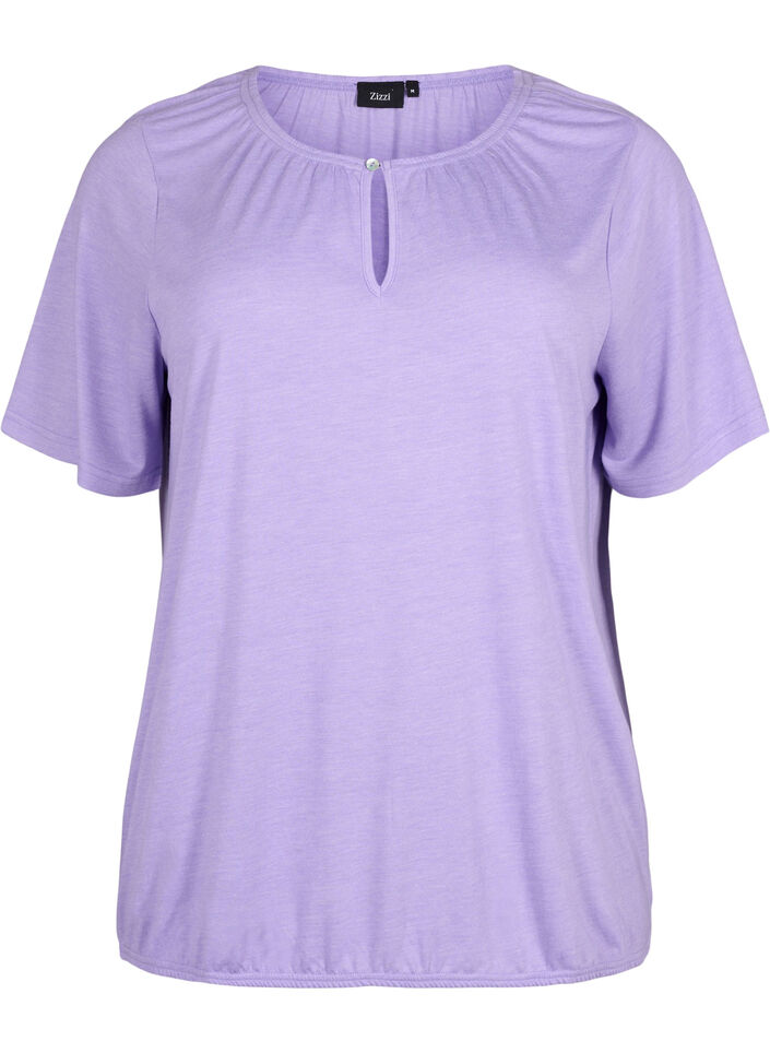 Melange Bluse mit kurzen Pins, Violet Tulip Mel., Packshot image number 0