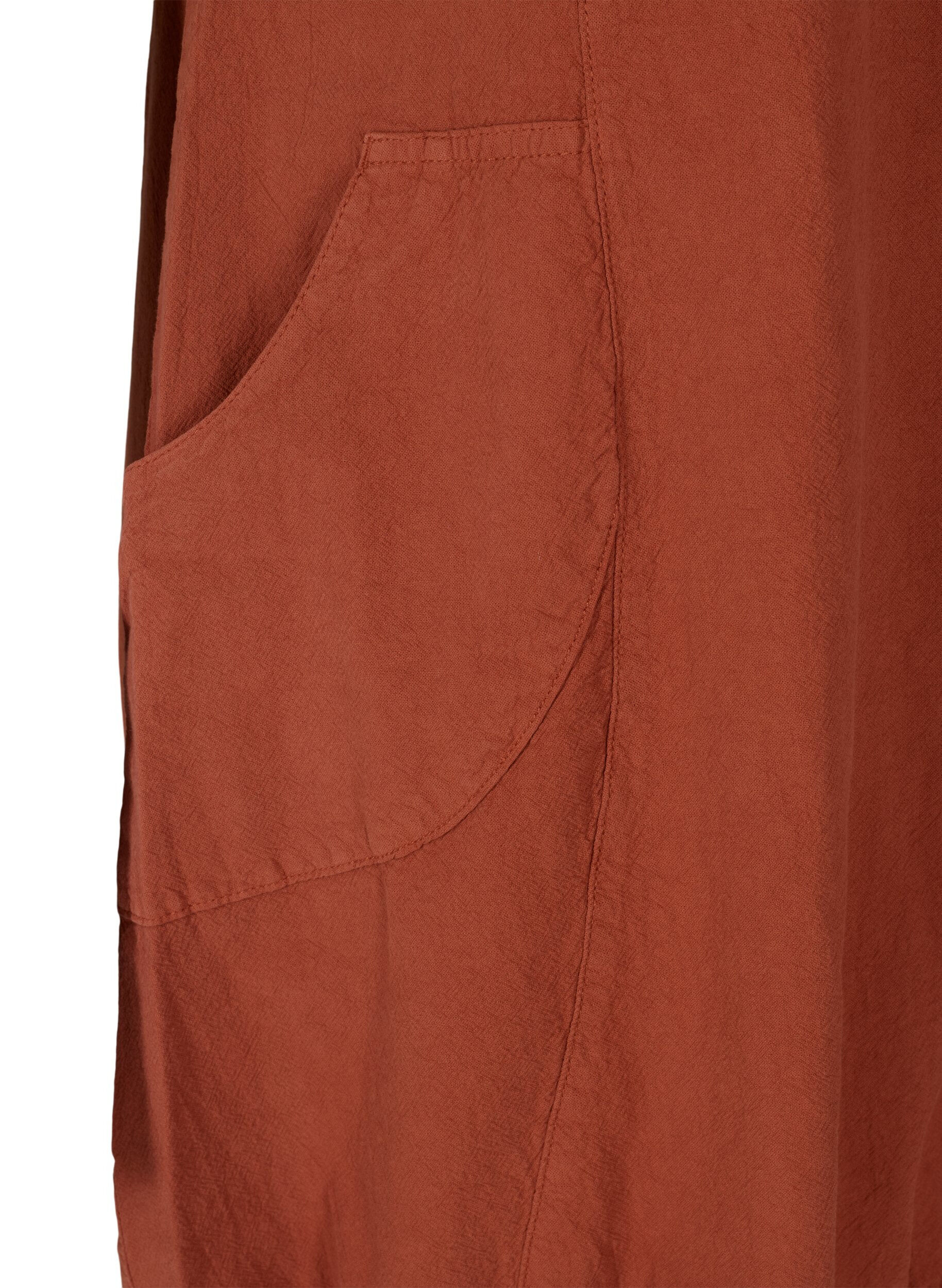 ZizziKurzarm Kleid aus Baumwolle, Orange, Packshot image number 3