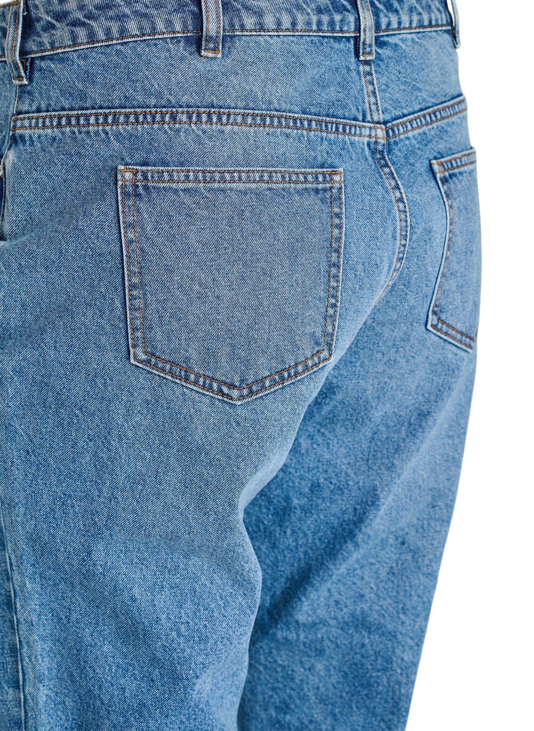 ZizziMille Mom-Fit-Jeans mit hoher Taille, Blau, Packshot image number 3