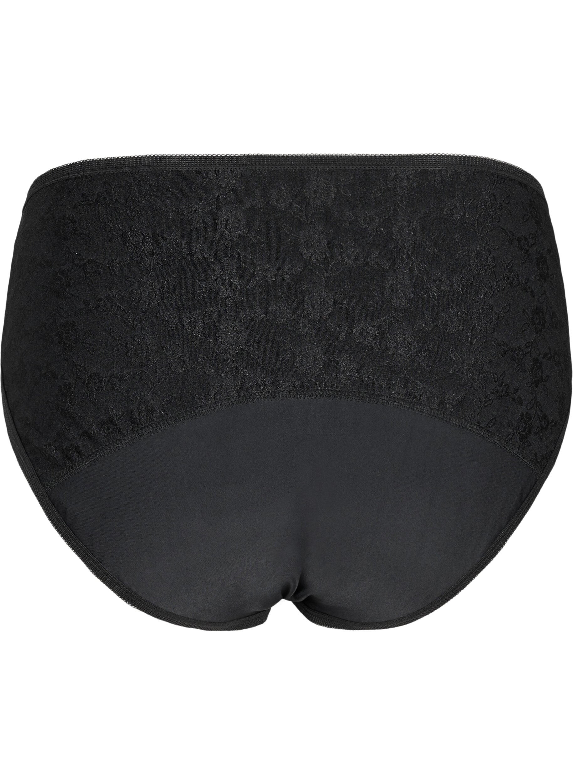 ZizziPeriodenslip mit Spitze, Black/lace, Packshot image number 1