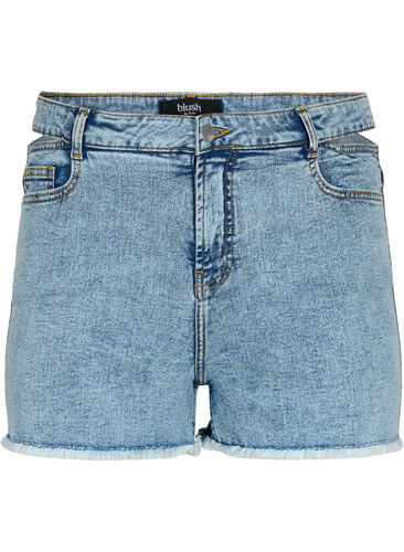 Jeans-Shorts mit Cut-Out, Light blue denim, Packshot image number 0