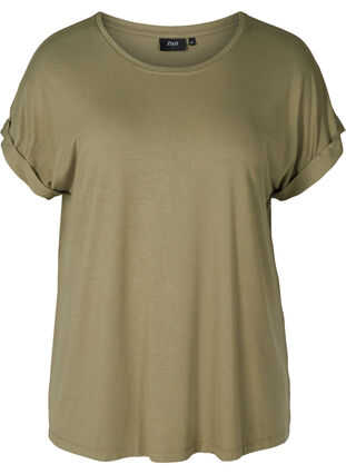 T-Shirt mit Rundhals, Deep Lichen Green, Packshot image number 0
