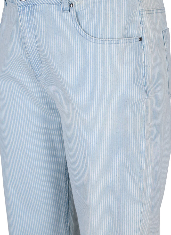 Straight Jeans mit Knöchellänge, Light Blue Stripe, Packshot image number 2