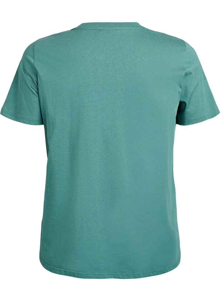 Basic-T-Shirt aus Baumwolle mit Rundhalsausschnitt, Gr&uuml;n, Packshot image number 1