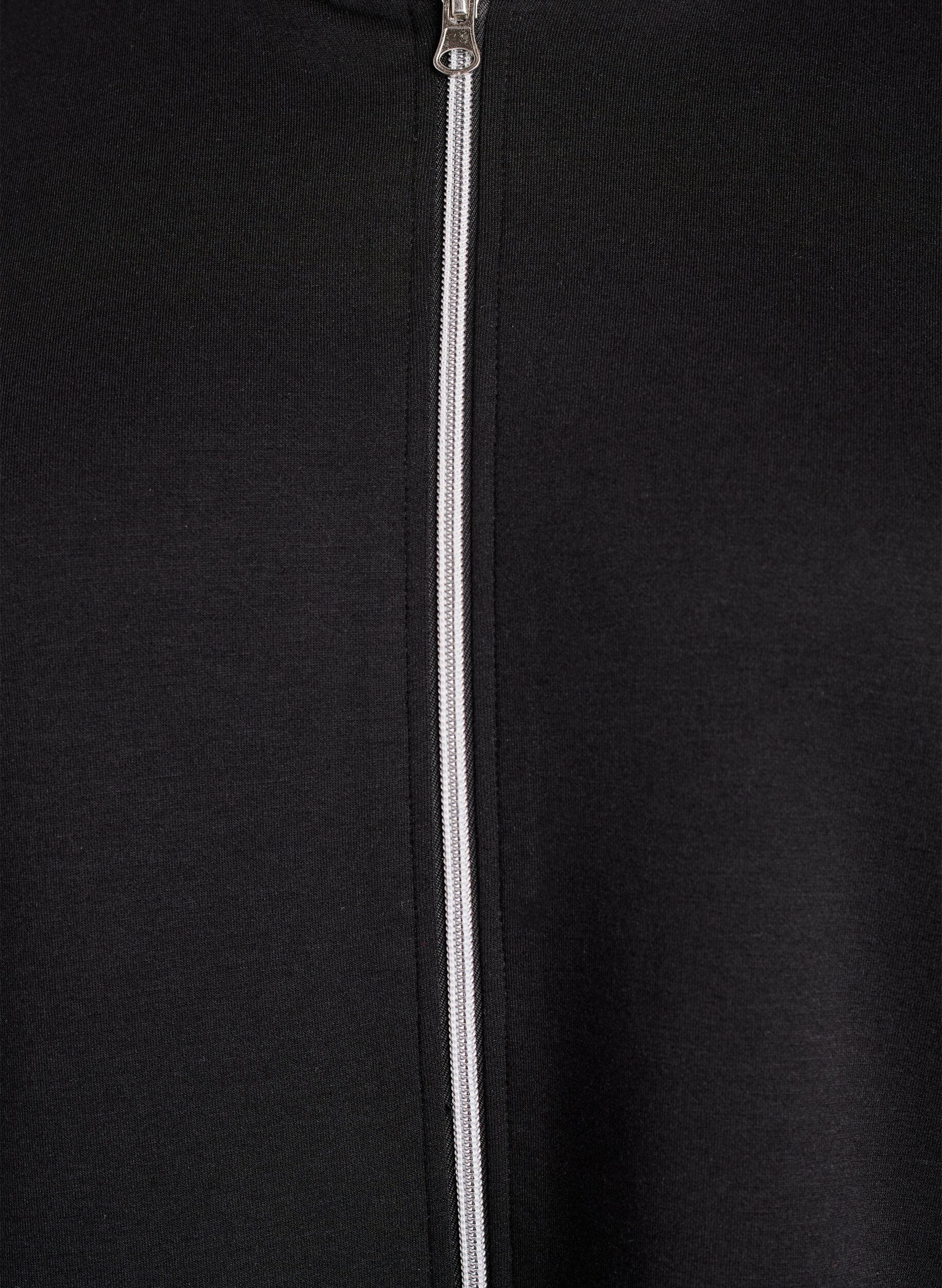 ZizziScuba-Hoodie mit Rei&szlig;verschluss und Taschen, Schwarz, Packshot image number 2