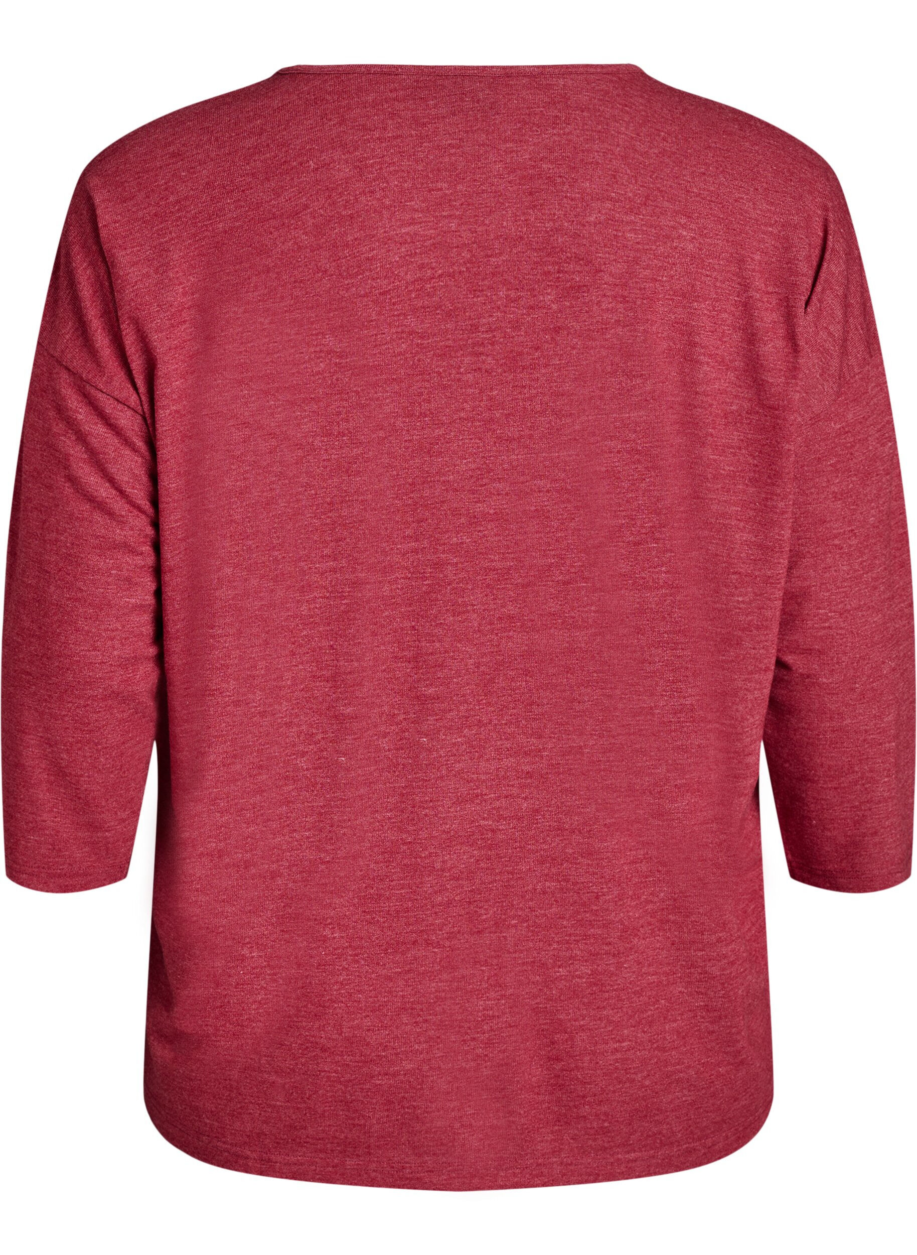 ZizziBluse aus Jersey mit 3/4-&Auml;rmeln, Rot, Packshot image number 1