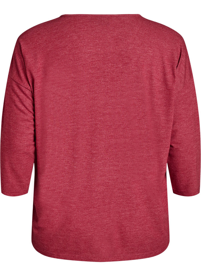 Bluse aus Jersey mit 3/4-&Auml;rmeln, Rot, Packshot image number 1