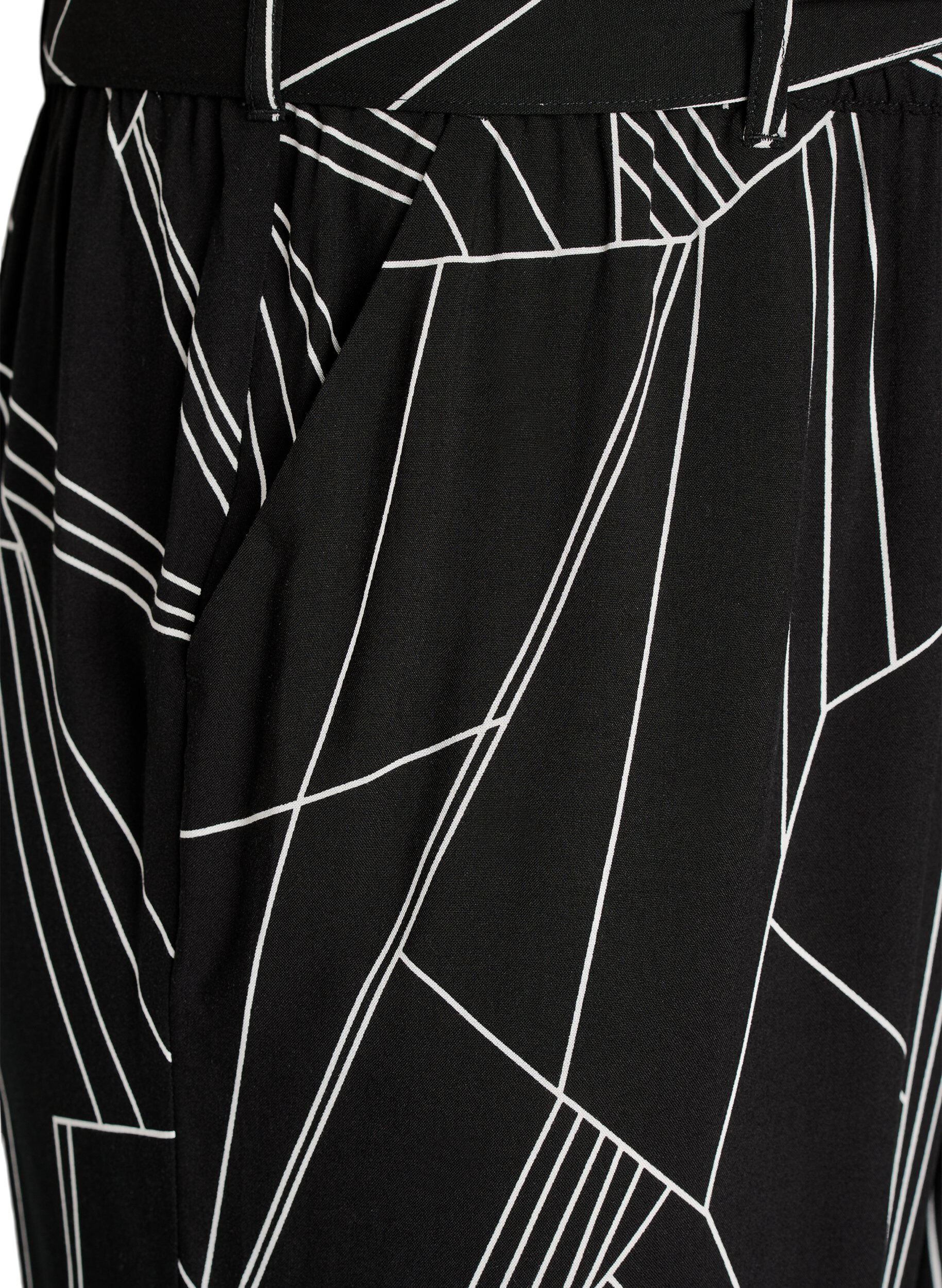 ZizziHoch taillierte Hose aus Viskose, Schwarz, Packshot image number 2