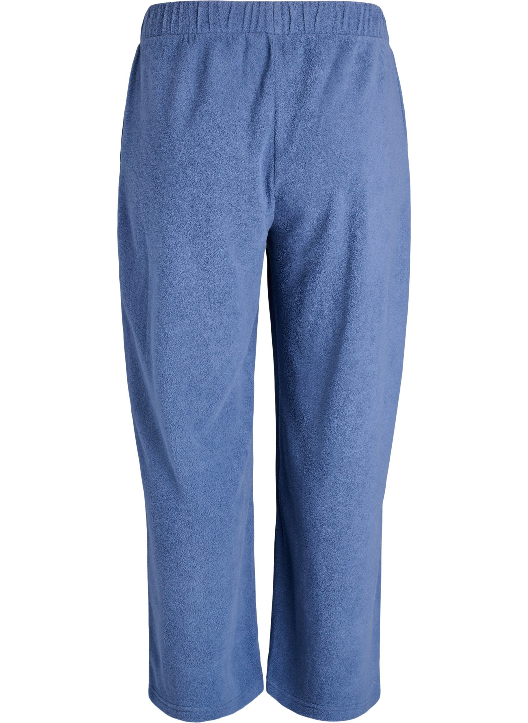 ZizziHoch taillierte Hose aus Fleece mit Taschen, Blau, Packshot image number 1