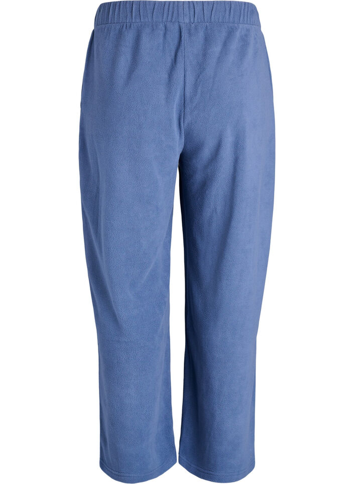 Hoch taillierte Hose aus Fleece mit Taschen, Blau, Packshot image number 1
