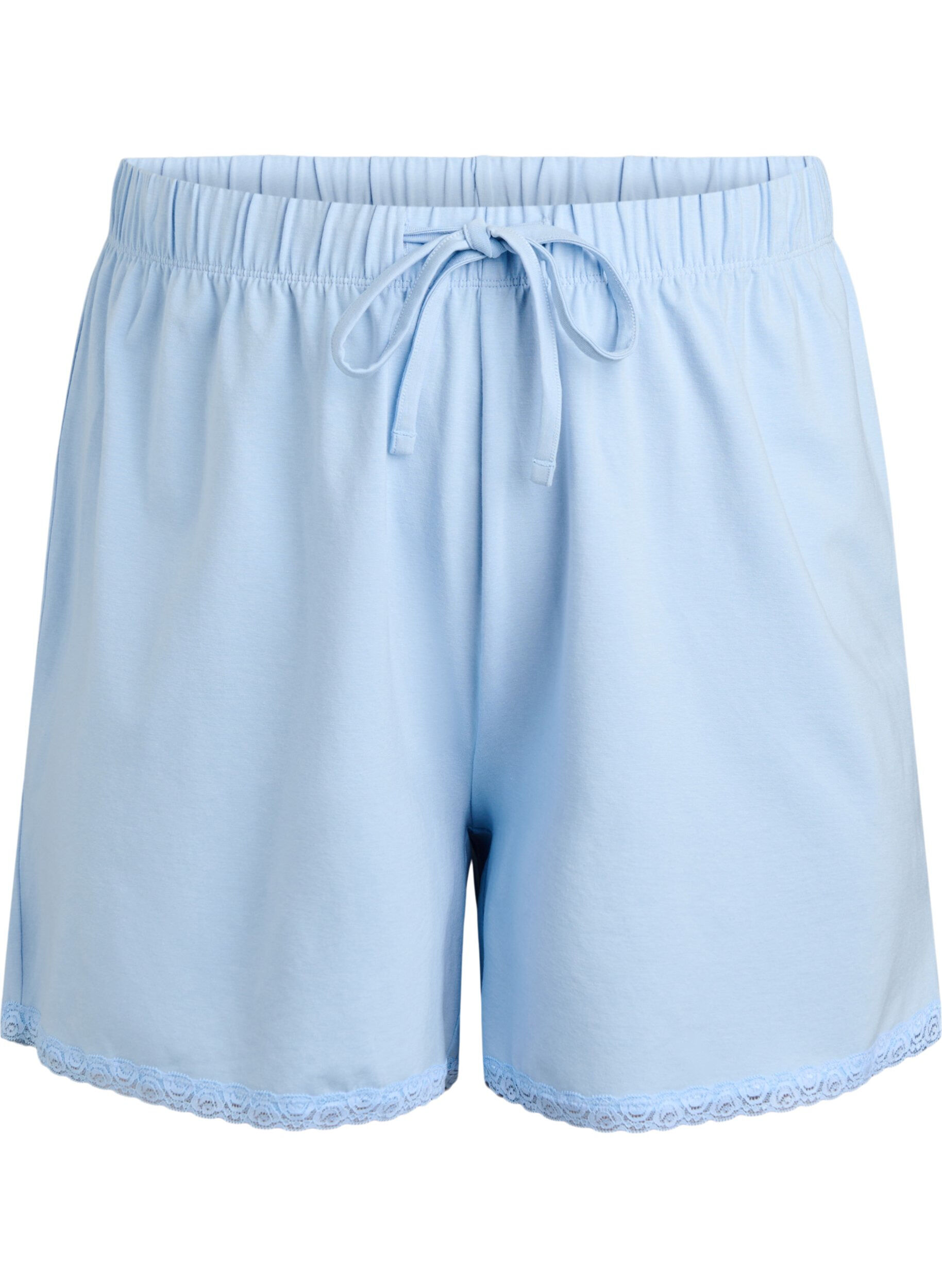 Lockere Shorts aus Modal-Mischung mit Spitzensaum