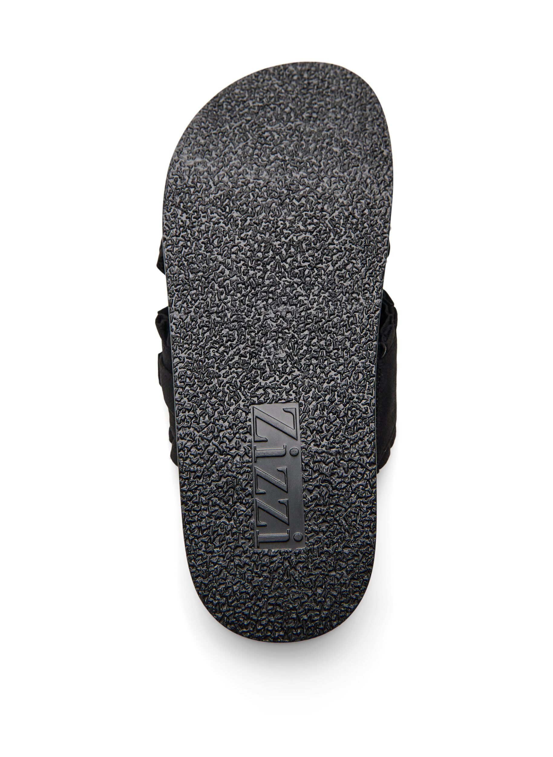 ZizziSandalen mit &uuml;berkreuzten Riemen und R&uuml;schenkanten, Schwarz, Packshot image number 4