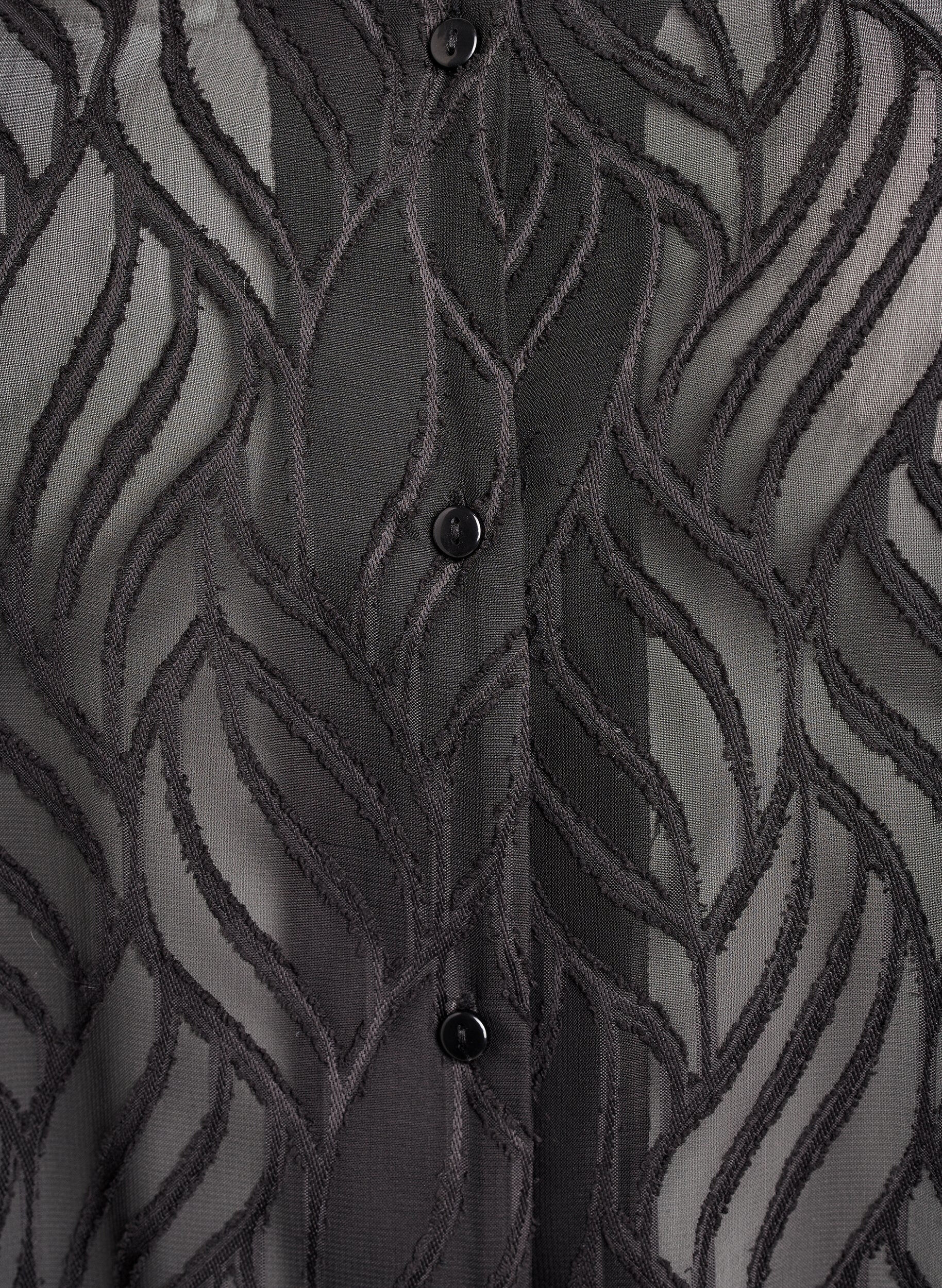 ZizziTunika aus Chiffon mit Strukturmuster, Schwarz, Packshot image number 2