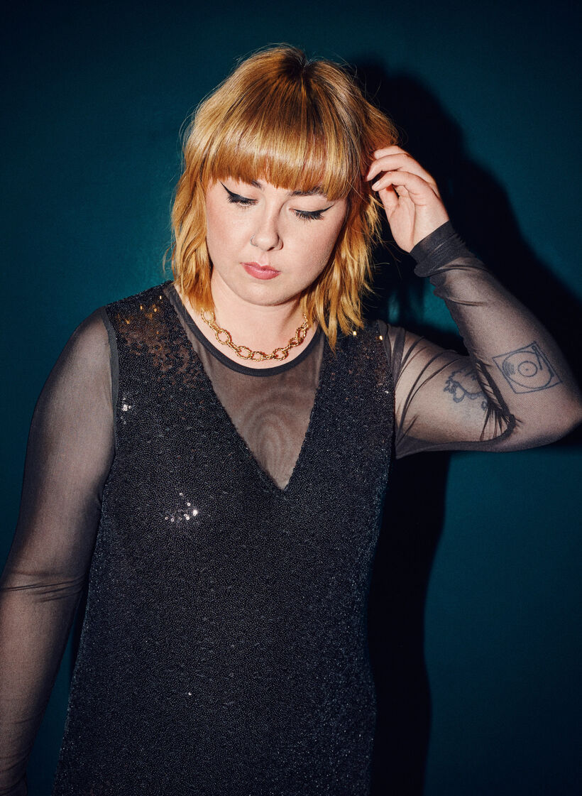 A-Linie-Paillettenkleid mit langen Ärmeln, Black, Image image number 1